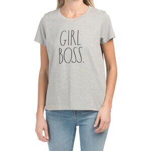 NWT Rae Dunn GIRL BOSS Lt Heather Gray Shirt